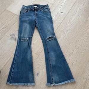 Flare leg stretch denim jean